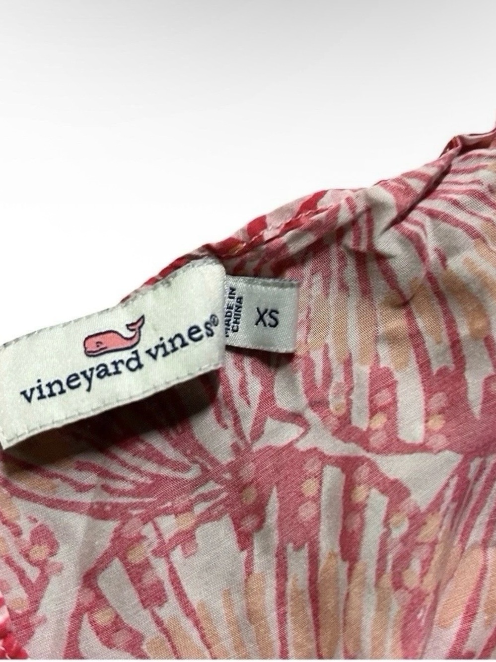 Women’s Vineyard Vines Pink Orange Seashell Dress Size XS Preppy - Picture 4 of 4